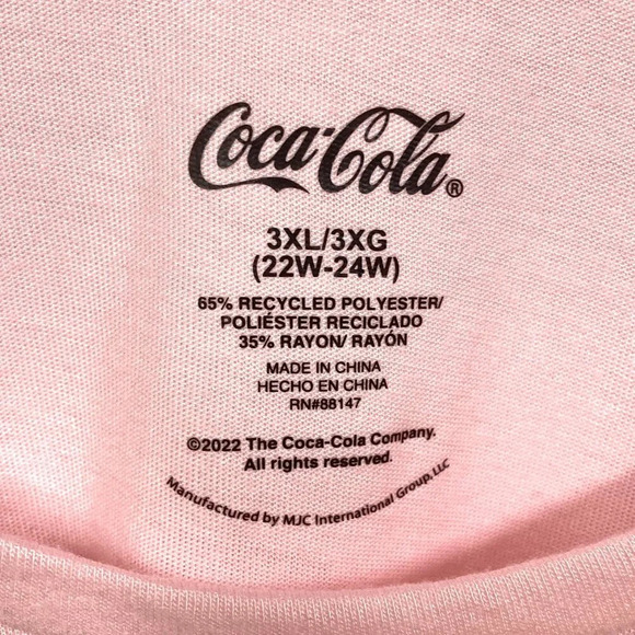 Coca-Cola 3 Piece Pajama Set, Size 3X, Pink Tank Top Shorts Socks, New w Defects - Picture 3 of 16